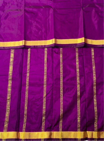 Arani Silk Saree Purple Colour with Golden Border