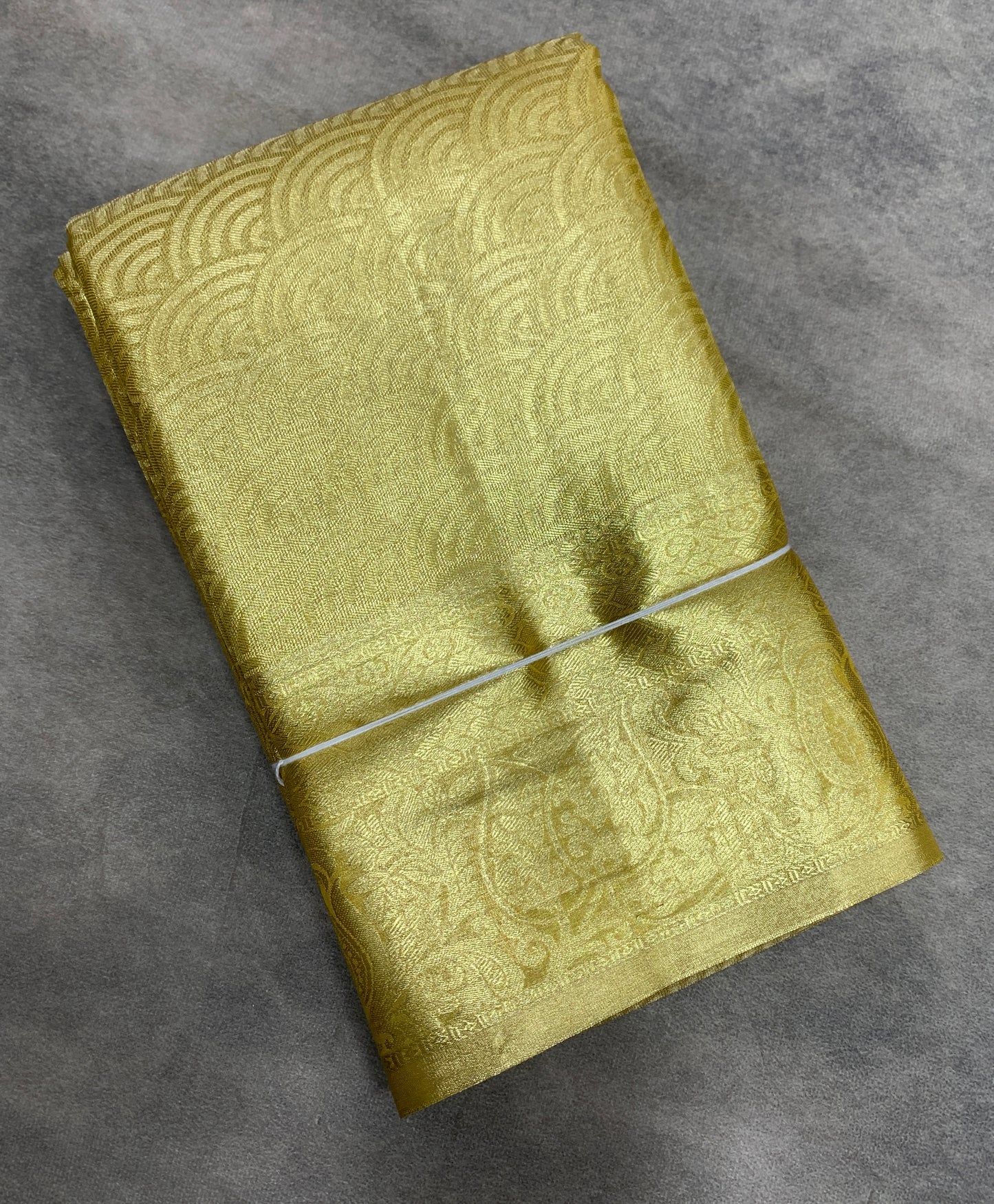 Fancy Tissue Saree Golden Colour with Self Colour Border