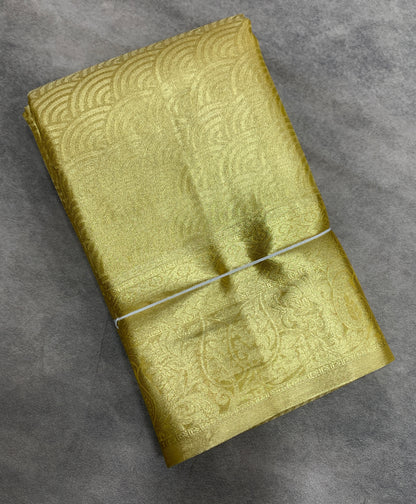 Fancy Tissue Saree Golden Colour with Self Colour Border
