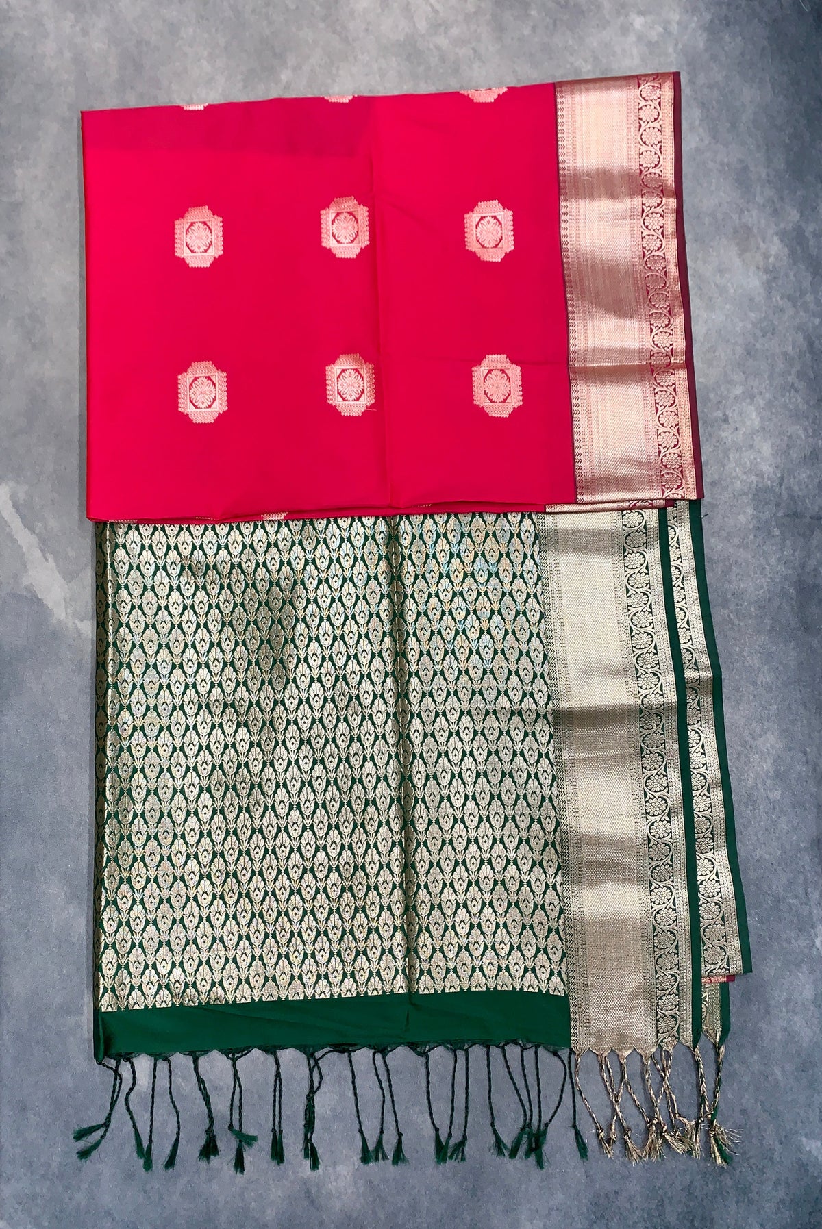 Art Silk Saree Reddish Pink with Copper Zari Border