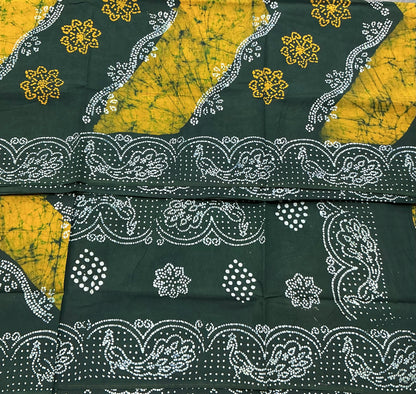 Chettinad Sungudi Cotton Dual Colour Saree with Green Colour Border