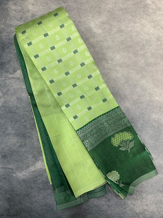 Art Silk Saree Pista Green Colour with Green Colour Border