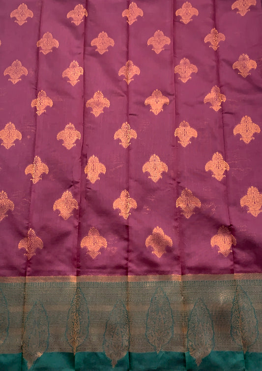 Art Silk Saree Maroon Colour with Green Border