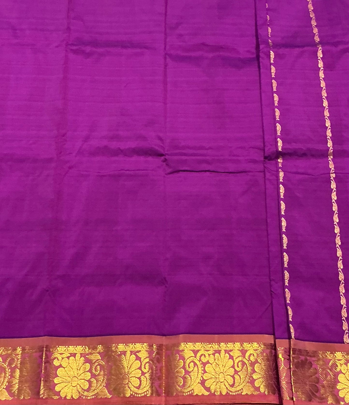 Purple Shade Semi Silk Kids Pattu Pavadai with Contrast border for Age 2 to 5 Years