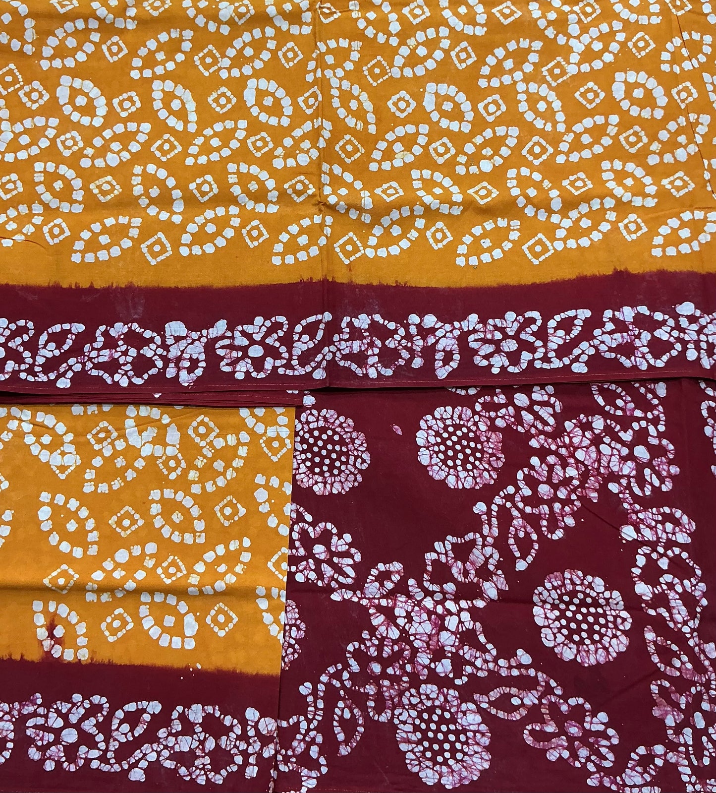 Chettinad Sungudi Cotton Mango Yellow Colour with Red Colour Border