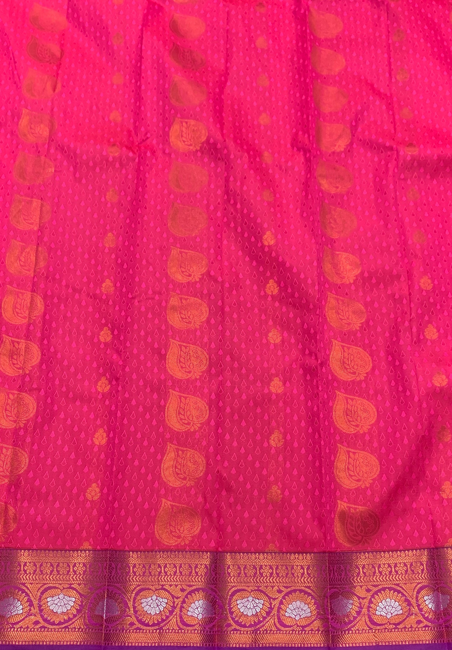 Vegan Silk Saree Baby Pink Colour Saree with Copper Border