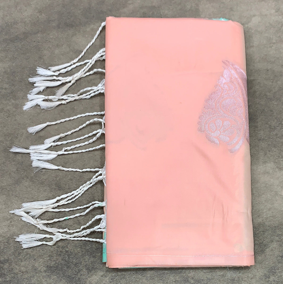 Art Silk Saree Light Salmon Pink Colour with Borderless