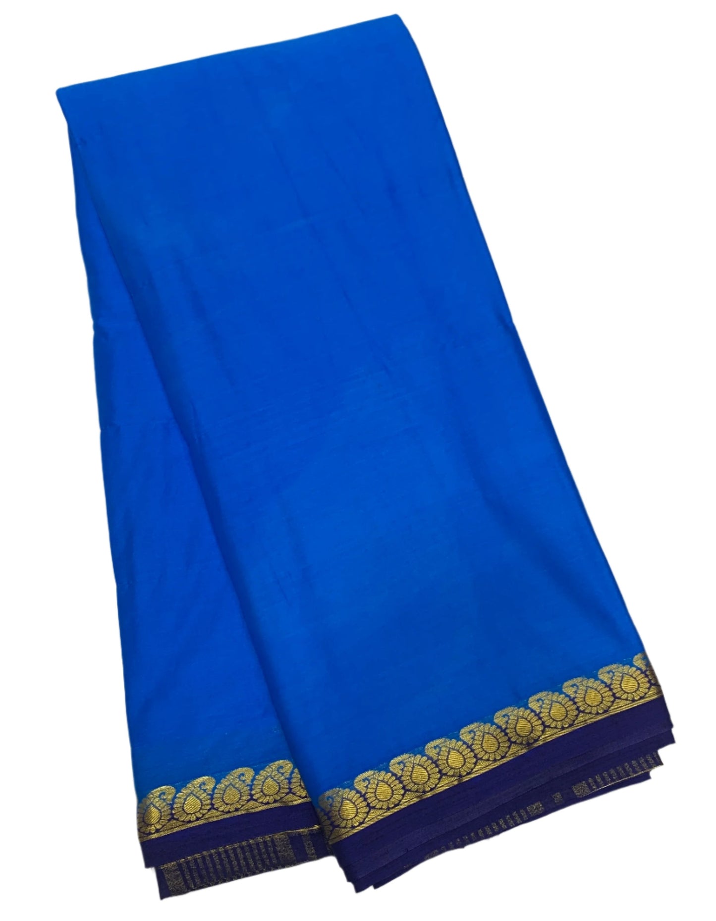 Crepe Saree Sky Blue Colour with Mango Design Border