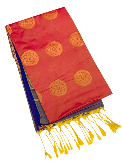 Soft Vegan Silk Saree Brownish Orange shade