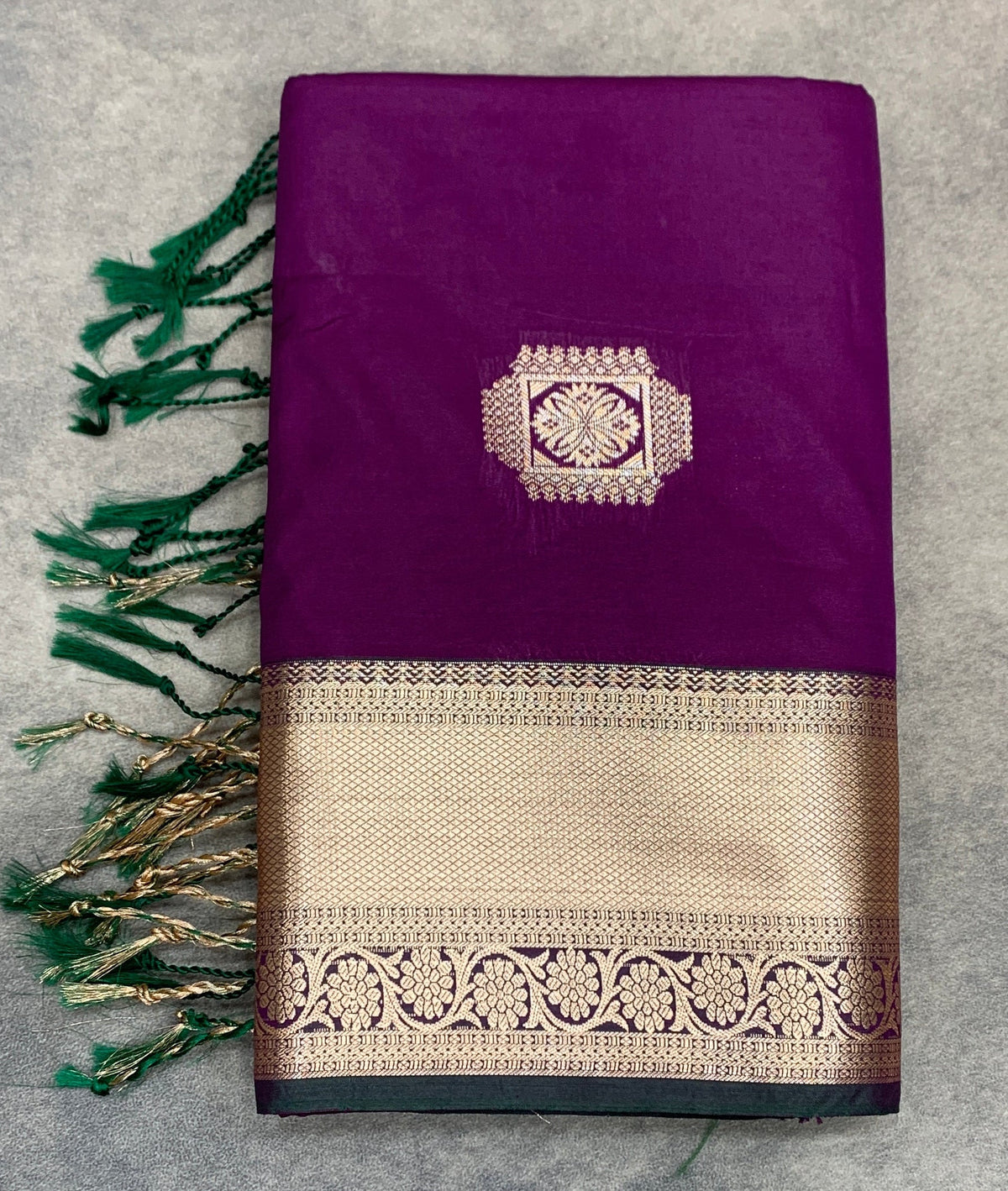Art Silk Saree Magenta with Copper Zari Border