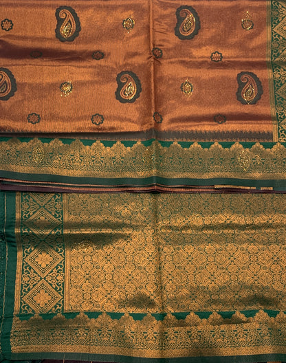 Art Silk Saree Maroon Colour with Green Border