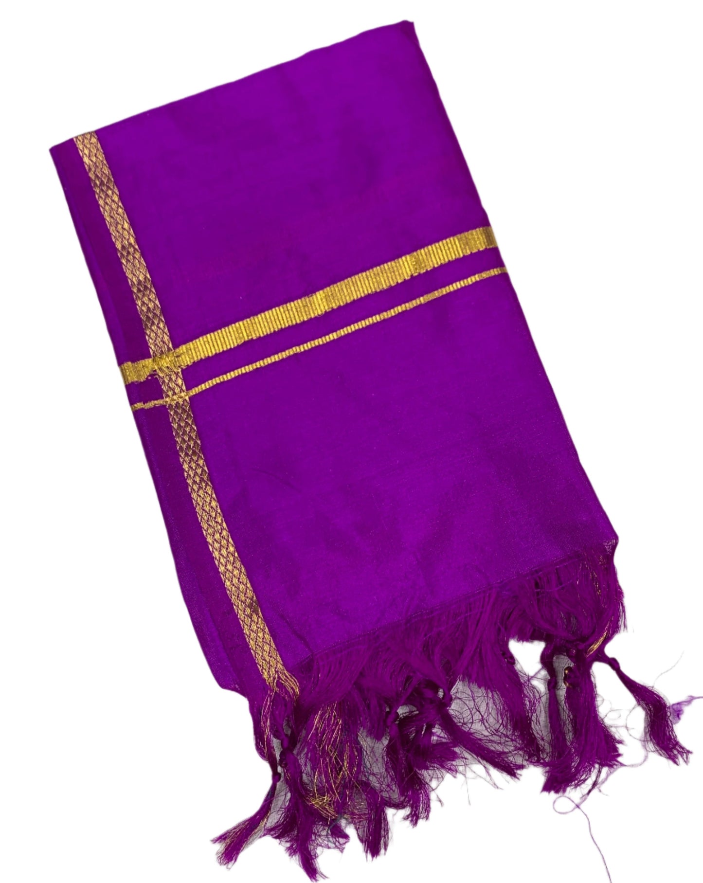 Silk Pooja Towel Magenta Colour