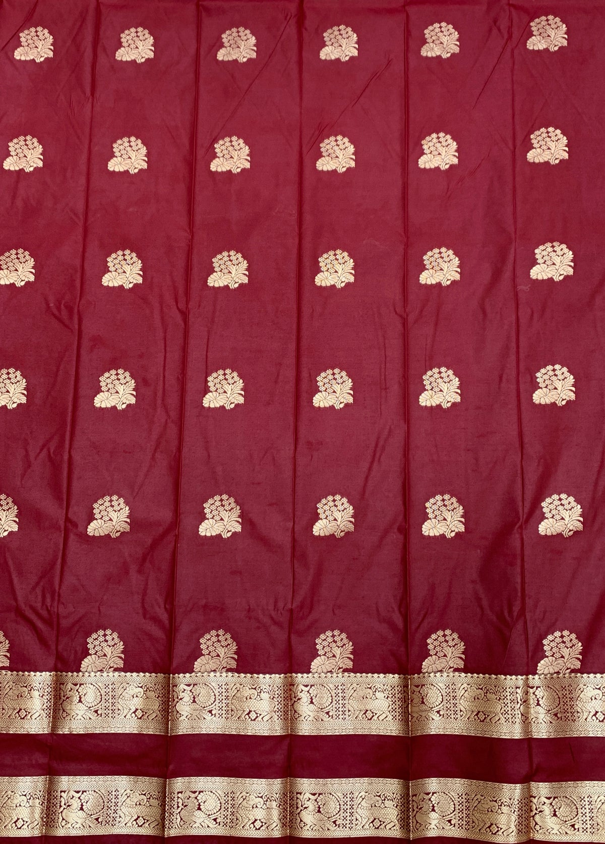Soft Silk Casual Saree Maroon Colour with Rettai PettuBorder