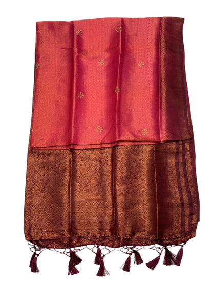 Pink shade kuberra pattu with Brown Pallu