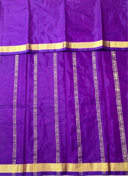 Arani Silk Saree Lavender Colour with Golden Border