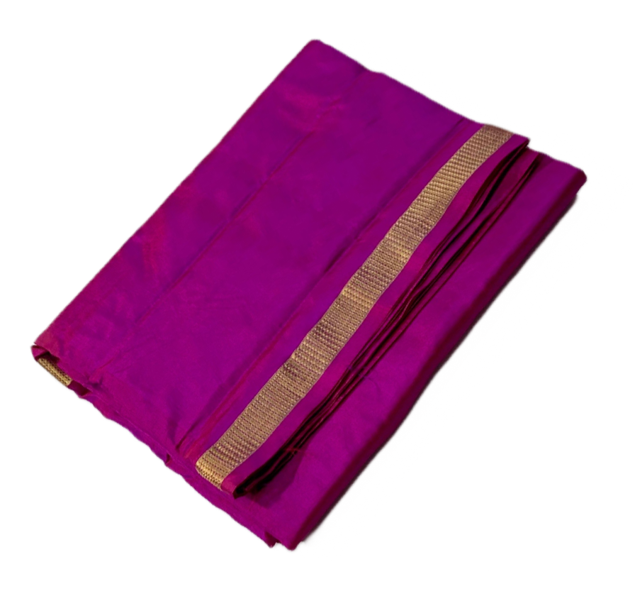 9 yards Pure Kanchipuram Silk Saree Magenta Colour