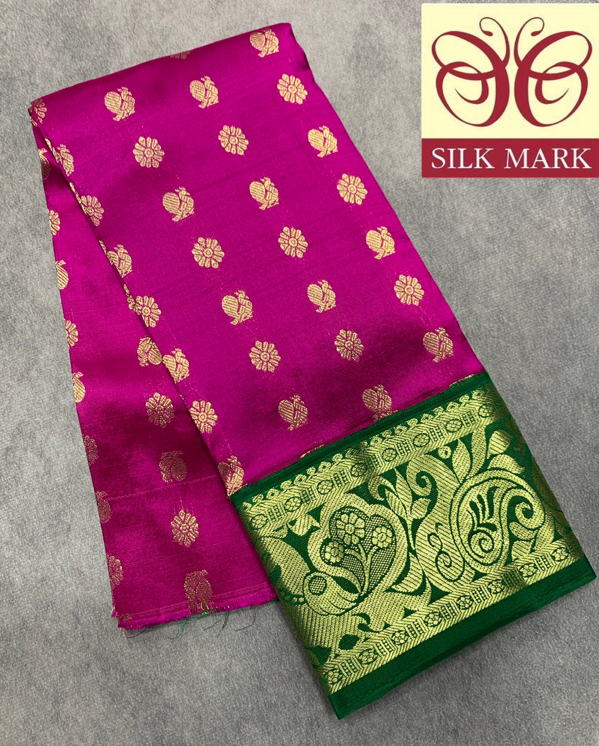 Pink Shade Pure Kanchipuram Kids Pattu Pavadai with Contrast Border for Newborn to 2 Years