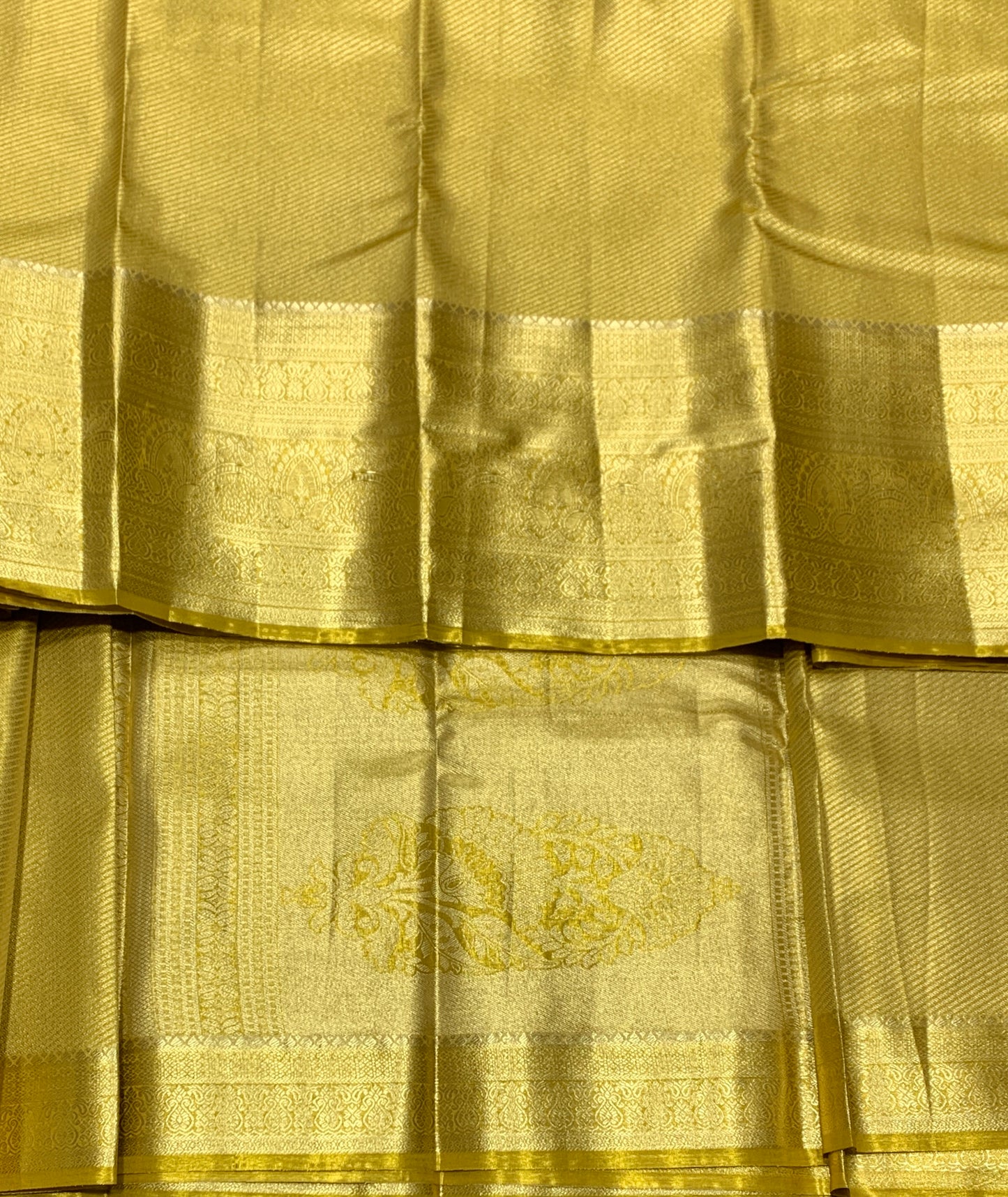 Fancy Tissue Saree Golden Colour with Self Colour Border