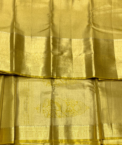 Fancy Tissue Saree Golden Colour with Self Colour Border