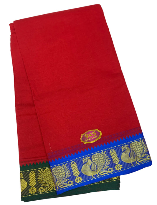 Red Colour Cotton Dhoti 9X5