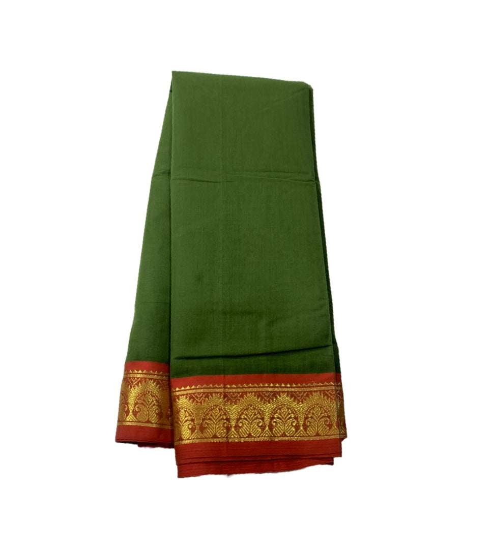 Chettinad Cotton Saree  Olive Green