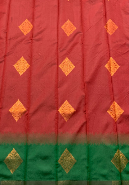 Art Silk Saree Maroon Colour with Green Border