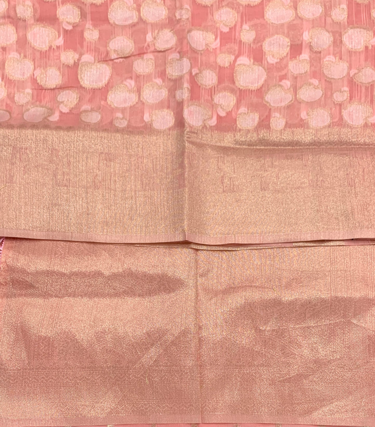 Banaras Katan Saree Baby Pink Colour with Katan Work Border