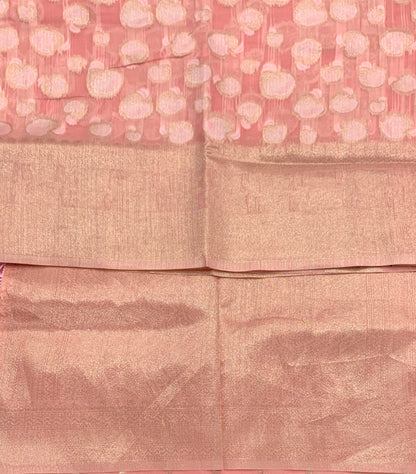Banaras Katan Saree Baby Pink Colour with Katan Work Border