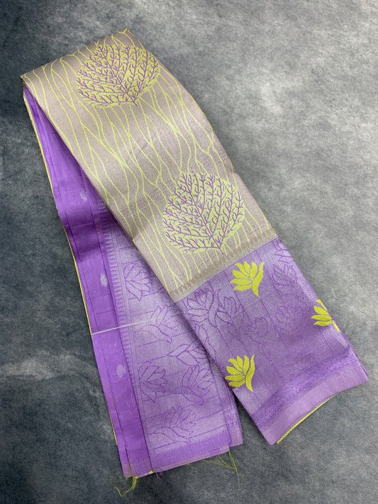 Art Silk Saree Light Lavender with Dark Lavender Border