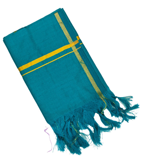 Silk Pooja Towel Rama Green Colour