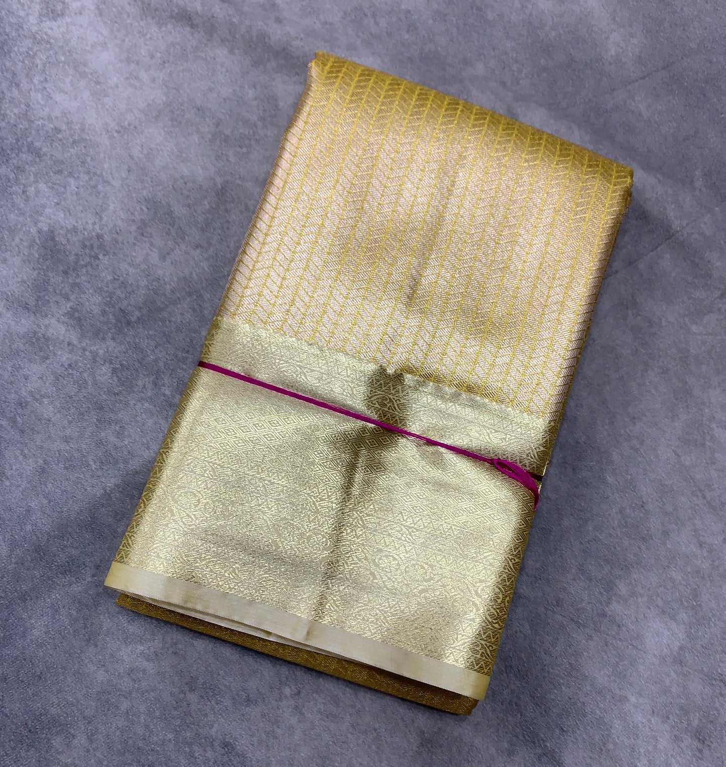 Fancy Tissue Saree Light Golden Colour with Self Colour Border