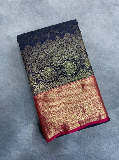 Fancy Tissue Saree Block Colour with Red Colour Border