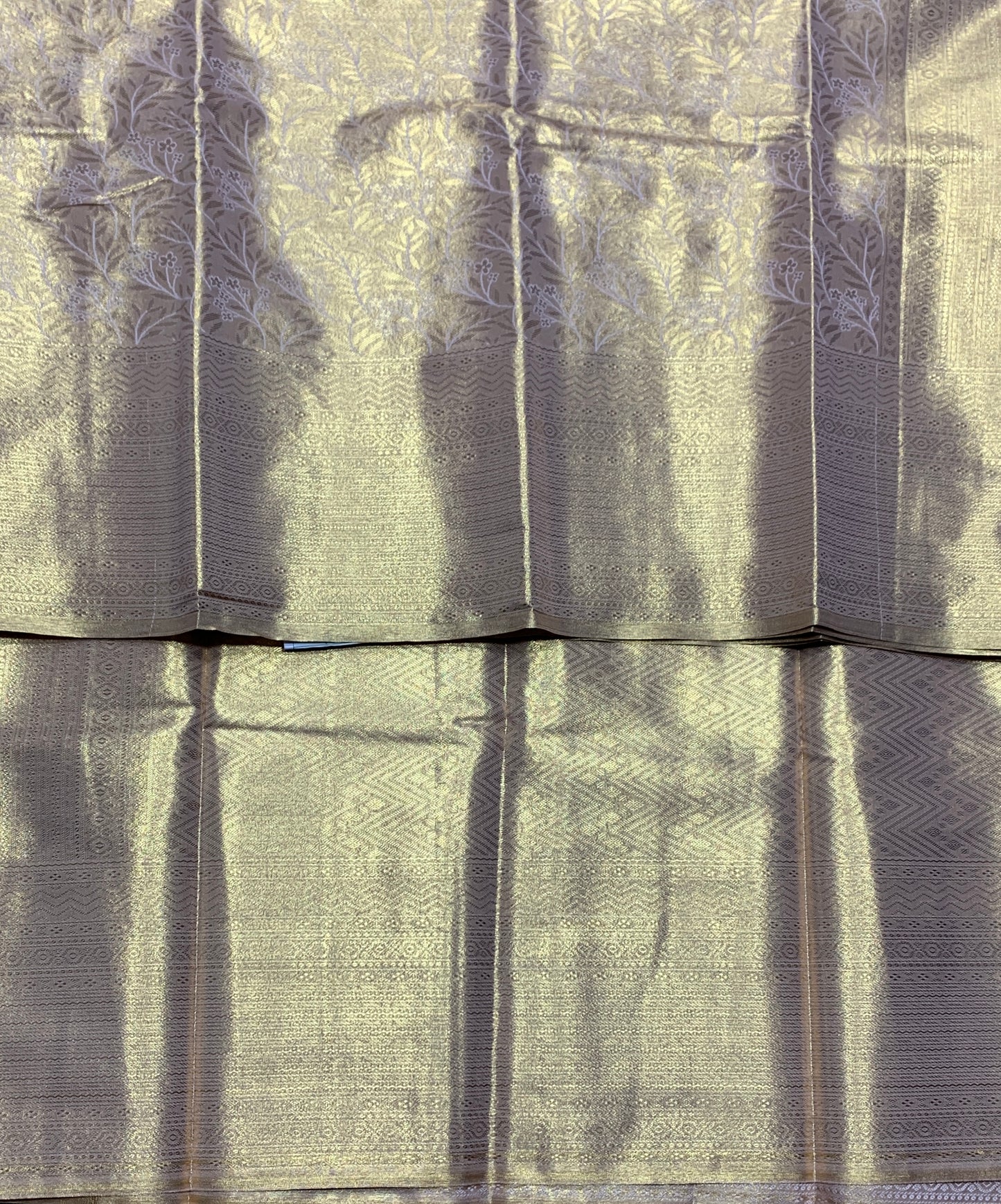 Fancy Tissue Saree Light Copper Colour with Self Design Border