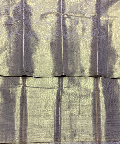 Fancy Tissue Saree Light Copper Colour with Self Design Border