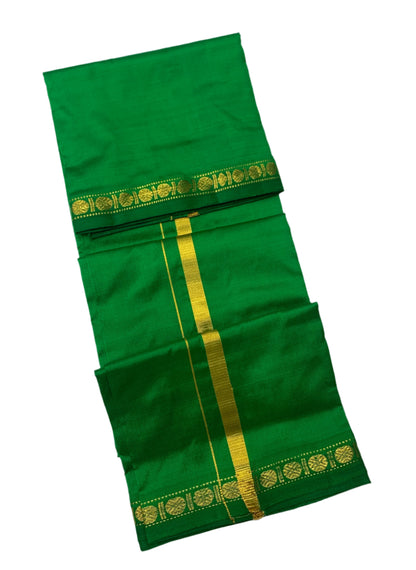 Silk Pooja Towel Green colour