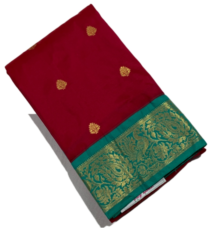 Pure Kanchipuram Silk Pinkish Maroon Colour