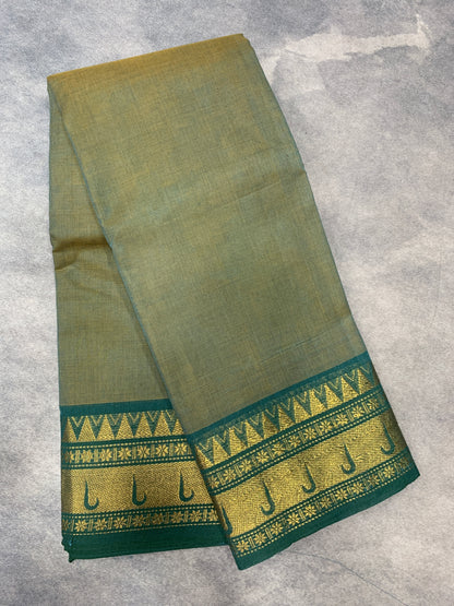 Chettinad Cotton Saree Dual Shade with Rama Green Border
