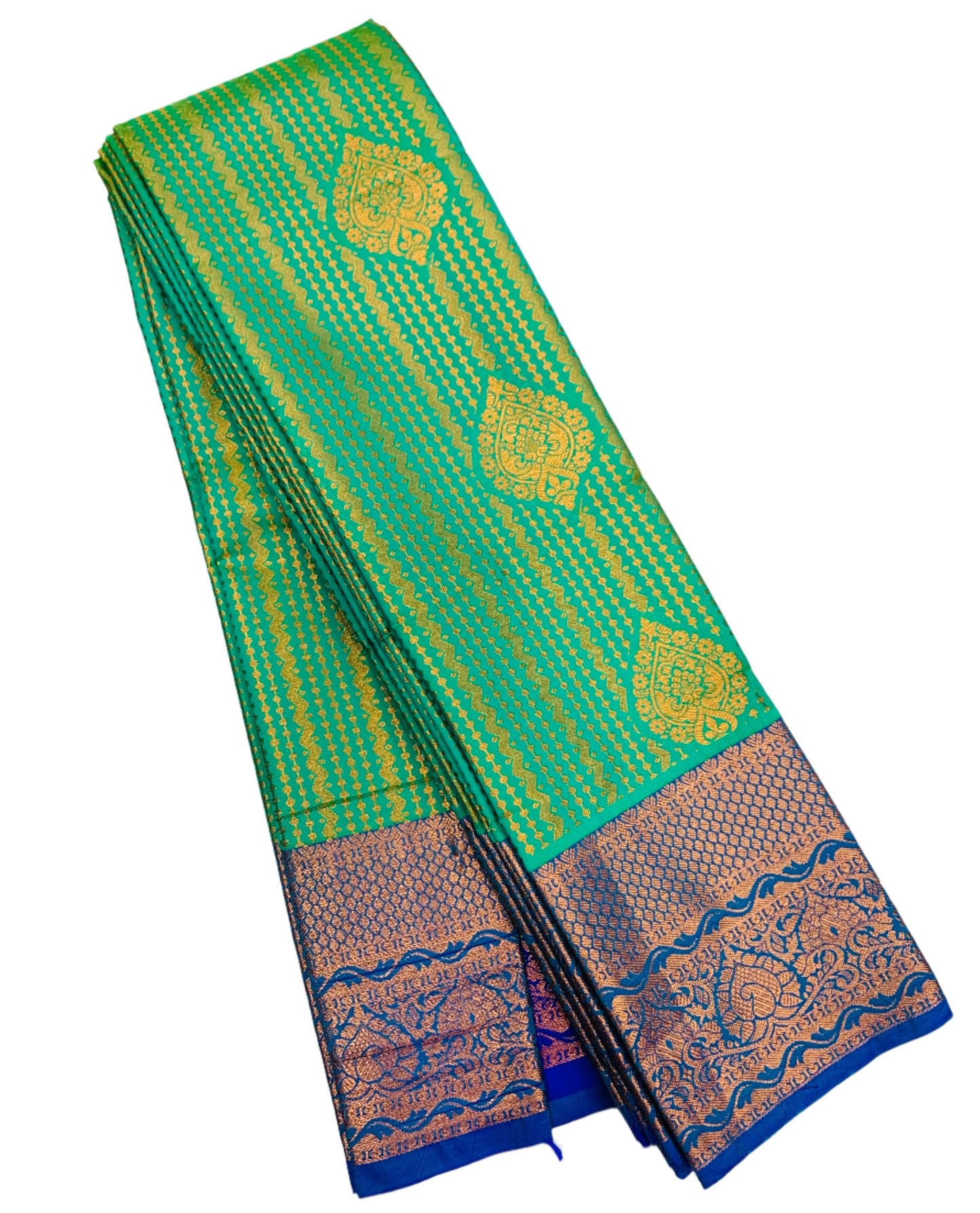 Vegan Silk Saree Sapphire shade with Blue Border