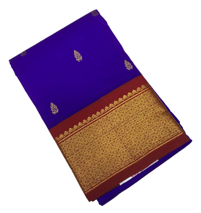 Pure Kanchipuram Silk Saree Lavender shade with Maroon Border