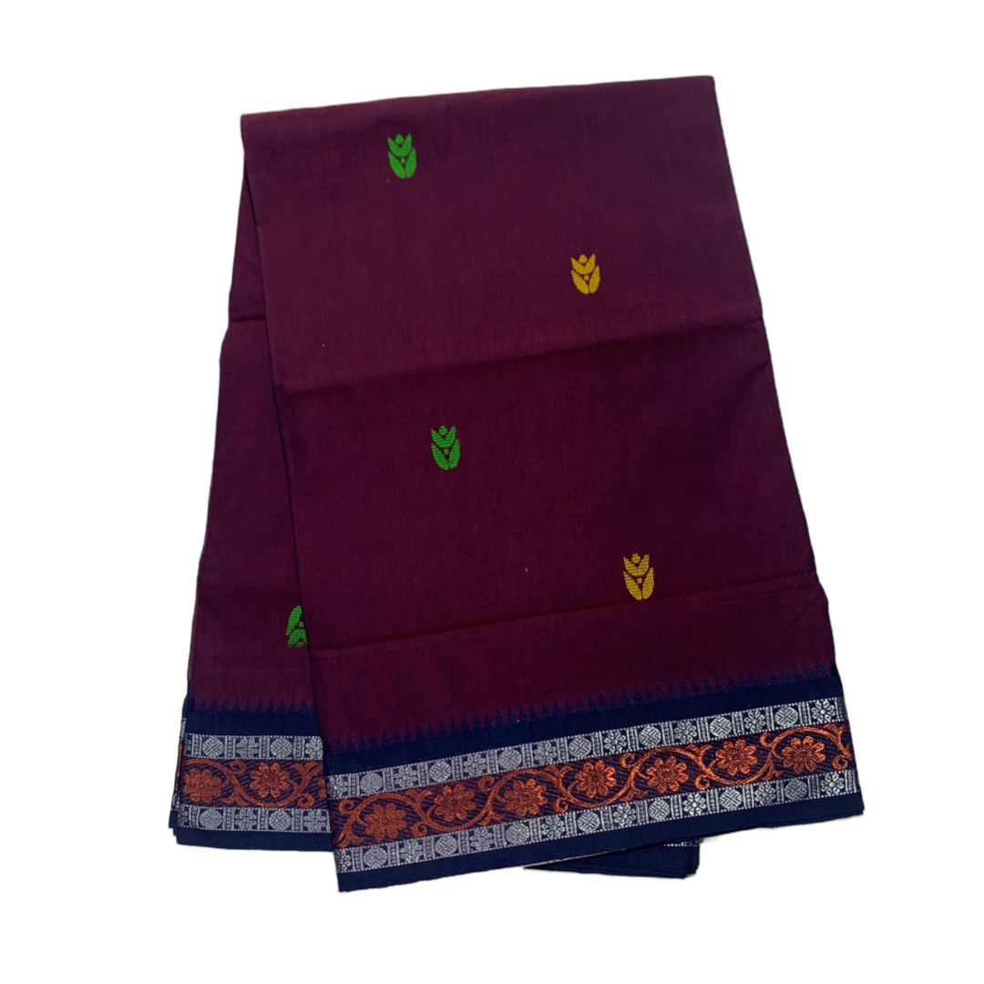 Chettinad cotton Saree Dark Purple