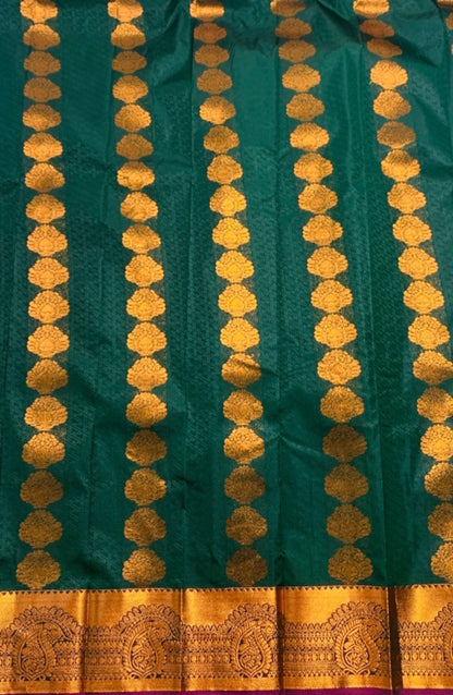 Art Silk Saree Dark Green Colour