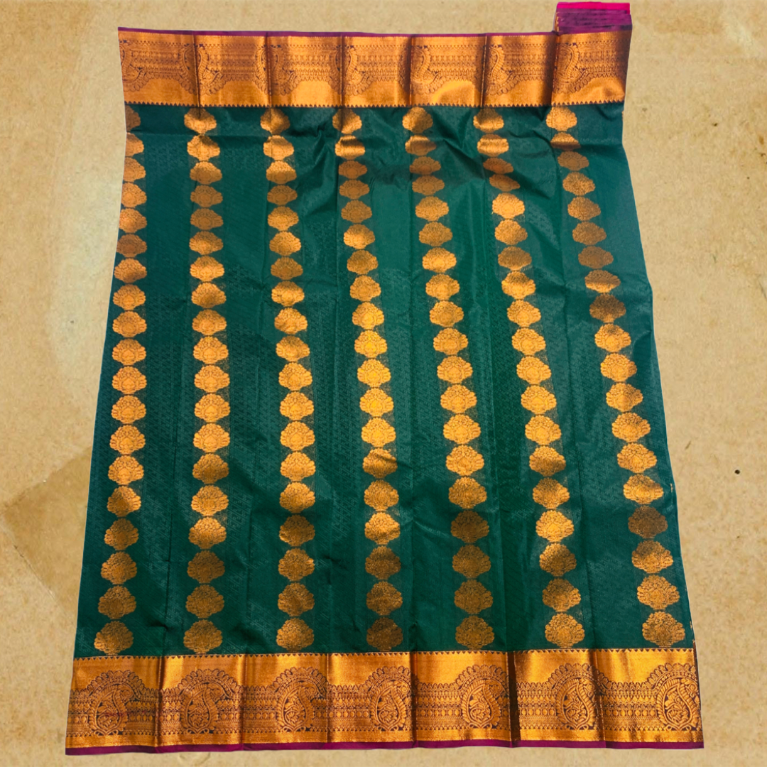 Art Silk Saree Dark Green Colour