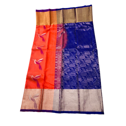 Pure Kachipuram Silk Saree Dark Peach Colour