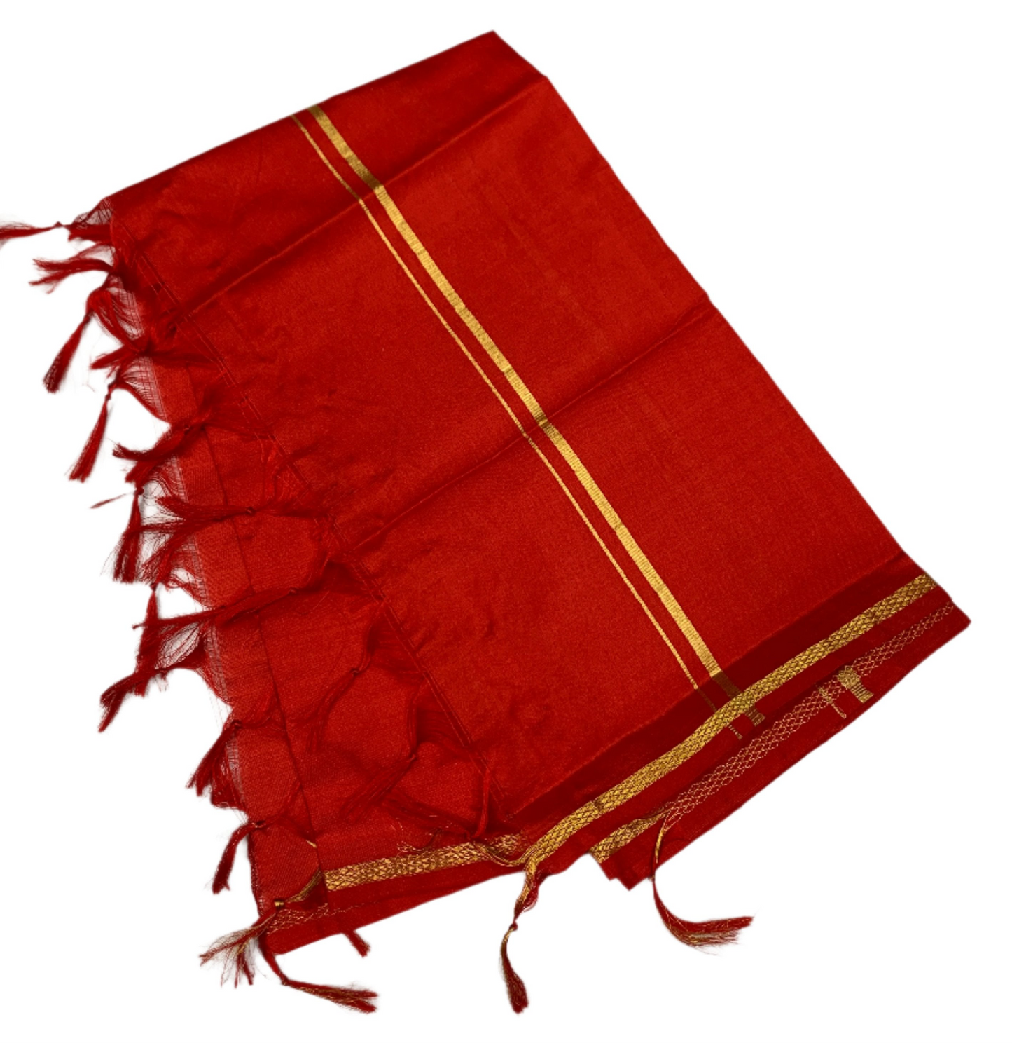 Silk Pooja Towel Red Colour