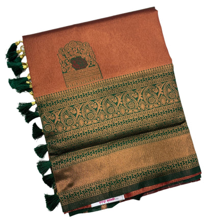 Art Silk Saree Maroon Colour with Green Border