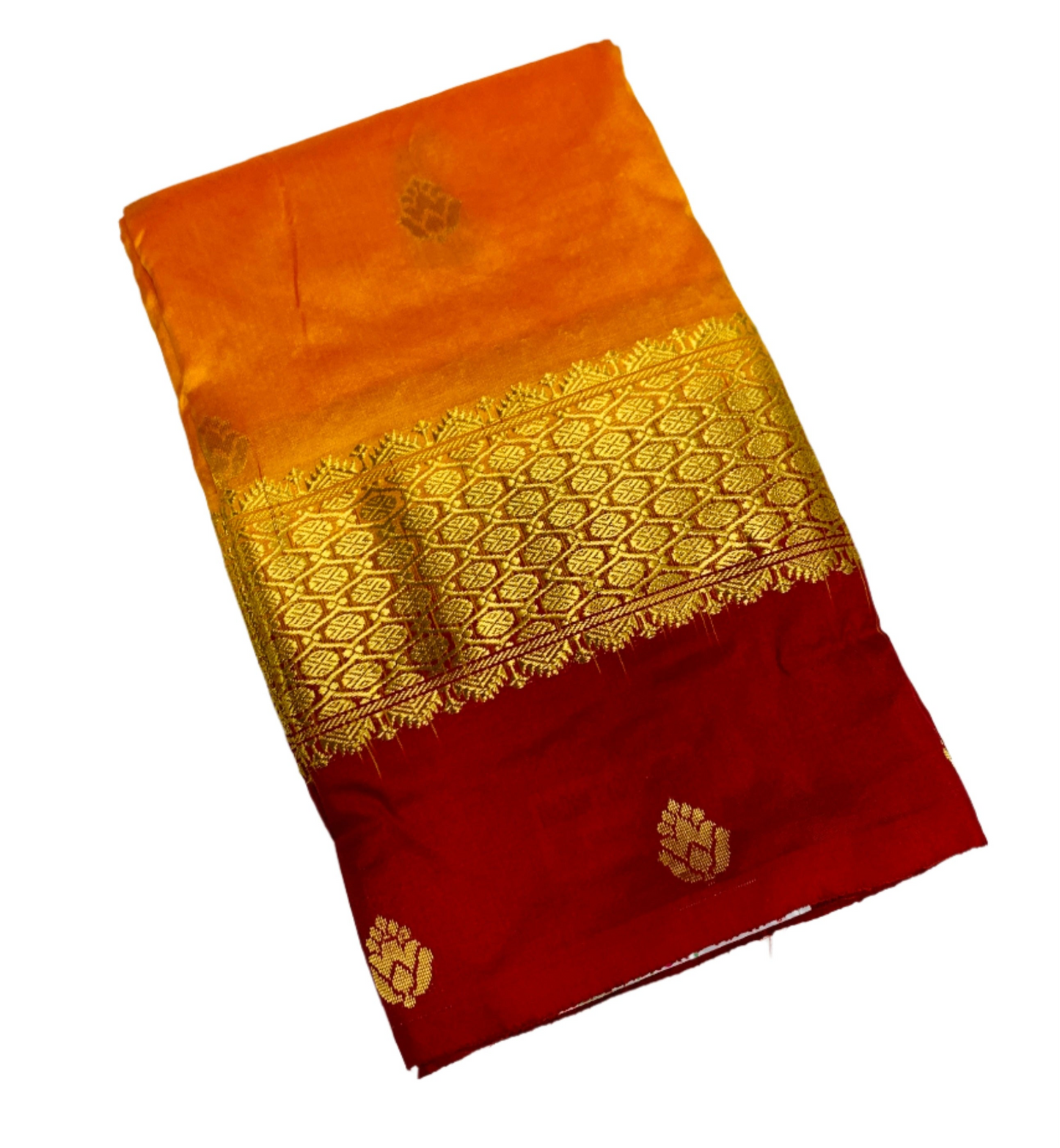 Pure Kanchipuram Silk Mango Yellow Colour with Maroon Border