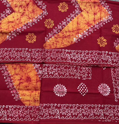 Chettinad Sungudi Cotton Dual Colour Saree with Maroon Colour Border