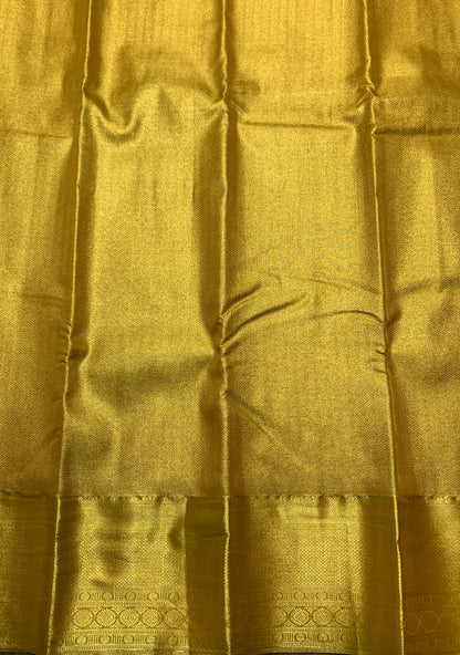 Fancy Tissue Saree Golden Colour with Self Colour Border