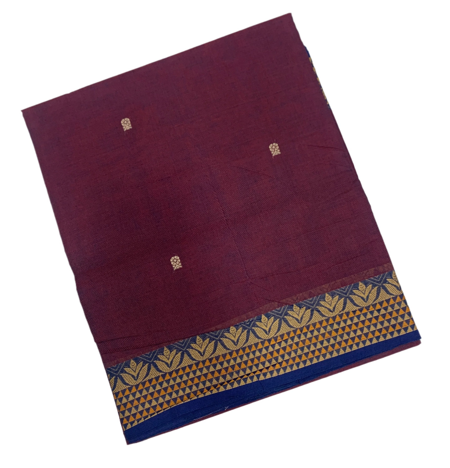 Chettinad Cotton Saree Purple Shade with Floral Design