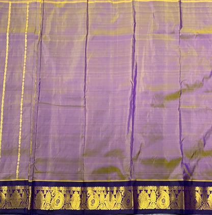 Dual Tone Shade Semi Silk Kids Pattu Pavadai with Contrast border for Age 2 to 5 Years
